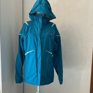 Columbia Teal Hooded Waterproof shell Jacket